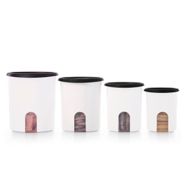 Tupperware One Touch Reminder Canisters 4 Canister Food Storage Set, Dishwasher Safe and BPA Free, (4 Containers, 4 Lids)