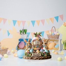 Harilla Easter Eggs Decor Acrylic Desktop Plaque 2D Table Decoration Ornament Easter Decoration for Shelf Walkway Living Room