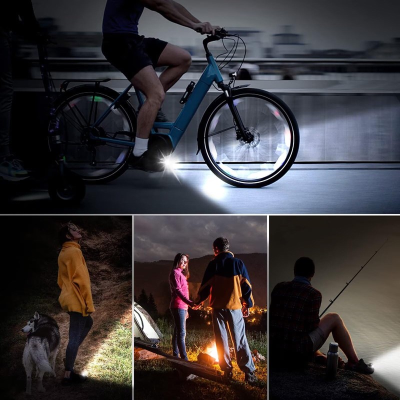 Silver LED Shoe Lights 2PCS, Rechargeable Shoe Flashlight with 3