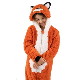 Onesie for Boys or Girls Fluffy Soft Mr Fox with Tail -Animal Costume Sleepwear, Pyjamas AllinOnes in Kids Age Years 6-7 Fox 53