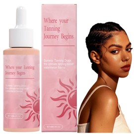 Sunless Tanning Drops,Drinka/Ble Sunless Tanning Dr-ops,Sunbed Tanning Accelerator,Tan Accelerator for Sunbed,Natural Tan-ning Dro-ps for Su-nbeds,Moisturizing Bronzing Tanner for Face and Body,60ml