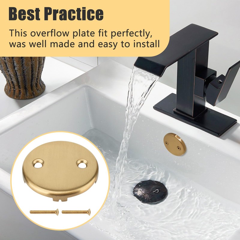 Overflow Plate RP31556CZ and Screws Replacement for Delta Faucet