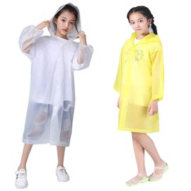 Nyicey Raincoat for Kids, Kids Rain Ponchos Reusable Emergency for for Camping Hiking Traveling Backpacking