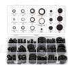 Litensh 125pcs Black Rubber Grommet Assortment Kit, Electrical Grommets Wire