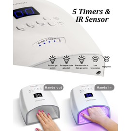 Rechargeable UV LED Nail Lamp, 66W Cordless UV Light for Gel Nails, Professional Gel Nail Light, Nail Dryer Nail Art Manicure Tools for Home and Salon(White)