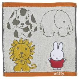 Marushin 5805013900 Miffy Hand Towel, 9.8 x 9.8 inches (25 x 25 cm), Miffy and Animals 100% Cotton