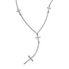 Stainless Steel Polished Cross Dangle Slip on Necklace; 30 inch