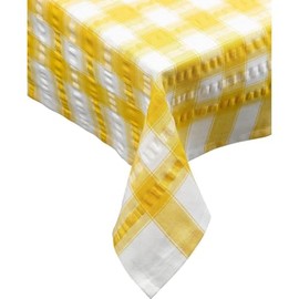 Downview Seersucker Check Cotton Tablecloth 50 x 70 Gold