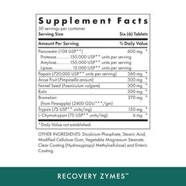 MICHAEL'S Health Naturopathic Programs Recovery Zymes - 180 Enteric Coated pH Stable Tablets - Proteolytic Enzyme Supplement - Supports Natural Inflammatory Response - 30 Servings