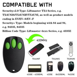 pepape Garage Opener Remote Control Compatible with Chamberlain LiftMaster TX4RUNI, TX4UNIS, 4330E, 84335EML for LiftMaster LM60 LM80 LM600 LM800 Motorlift ML700 ML750 ML850