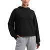 CRZ YOGA Womens Fleece Mock Neck Hoodie Oversized Pullover Long