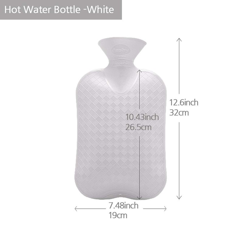 Fashy Hot Water Bottle with Ivory Soft Cotton Cover (67oz
