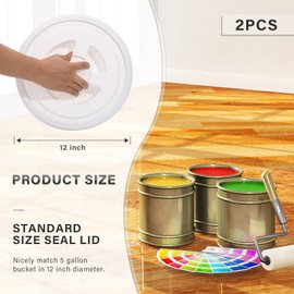 2 Pieces 5 Gallon Screw Cap Plastic Leak-Proof Screw Seal Lids of Chemical Food Coatings Storage Buckets 5 Gal Bucket Chicken Feeders (White)