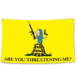 Are You Threatening Me Flag 3x5 Ft Funny Flag for Bedroom Man Cave Wall Decor Banner with 4 Brass Grommets for College Dorm Room Decor