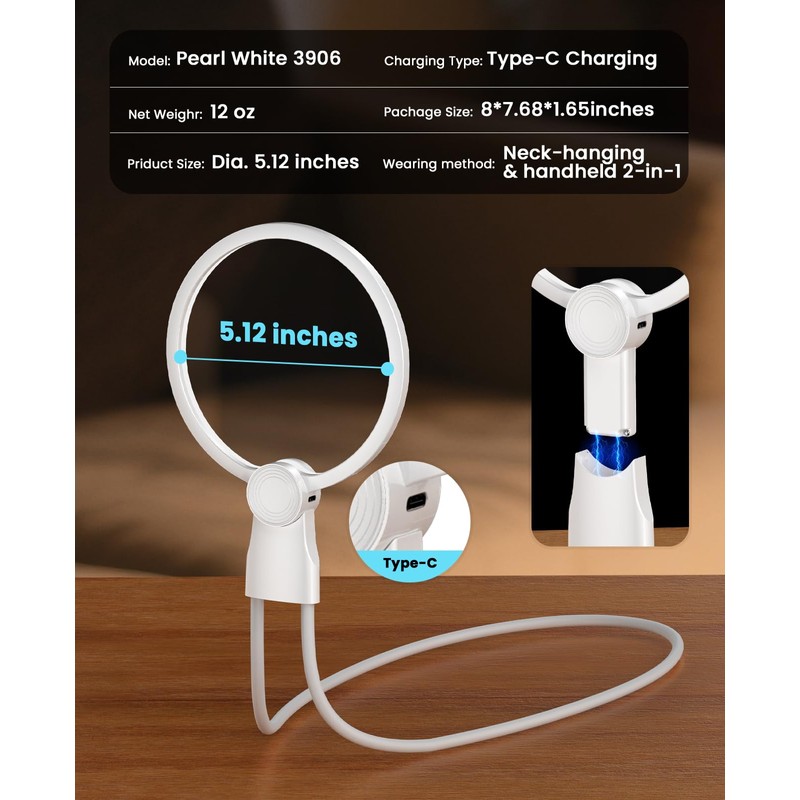 5X Hands Free Magnifying Glass with Light for Close Work,Neck