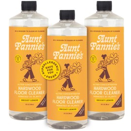 Aunt Fannie's Ultra Concentrated Hardwood Floor Cleaner, Vinegar-Free Plant Based Solution for Mopping, Bright Lemon Scent, 32 oz. (Pack of 3)
