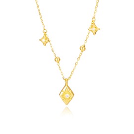 S925 Sterling Silver Compass of Hope Necklace for Women, 24k Gold Plated Eight-Pointed Star Pendant, Hypoallergenic Jewelry Gifts for Her, Birthday, Anniversary