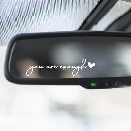 3X You Are Enough Car Mirror Decal, Rearview Mirror Sticker For Women, Affirmation Gift For Women, Car Stickers And Decals, Self Love Sticker