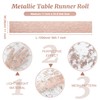 YATOJUZI Rose Gold Table Runner, 33 Ft Metallic Foil Thin