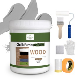styleonme Waterbased Wood Paint Glacier, Self Brushing Paint for Household Furniture Renovation (1kg/35oz, 50-80sq.ft, with tools)