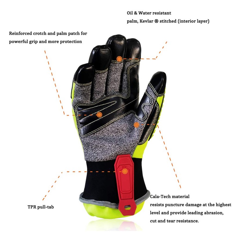 Intra-FIT Rescue Extrication Gloves Impact Oil Rigger Gloves, Water-proof,Great barrier
