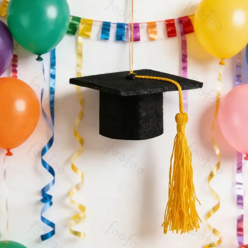10pcs Mini Sombrero Graduación Para Recuerdos De Graduacion Color Amarillo