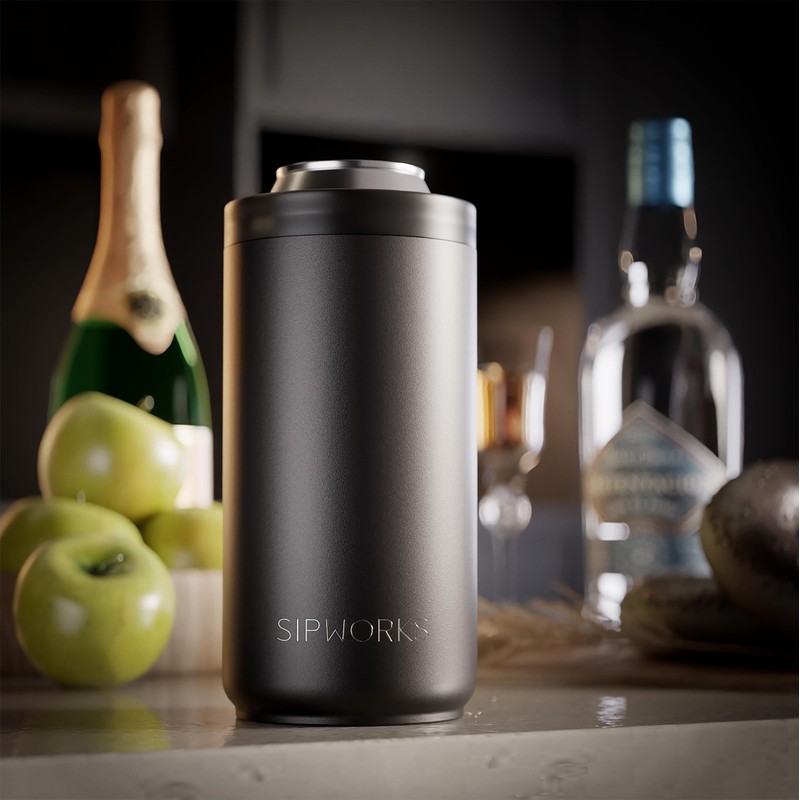 Sipworks Universal Can Cooler - Fits All - Insulated Slim