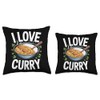 I Love Curry Delicious Bowl Design Throw Pillow