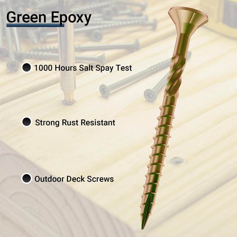 Deck Screws 3 Inch, #10 x 3, 5lb, Rust Resistant,
