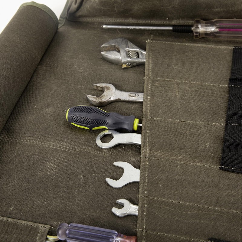 Canvas Roll up Tool Bag Tool Roll Up Pouch with