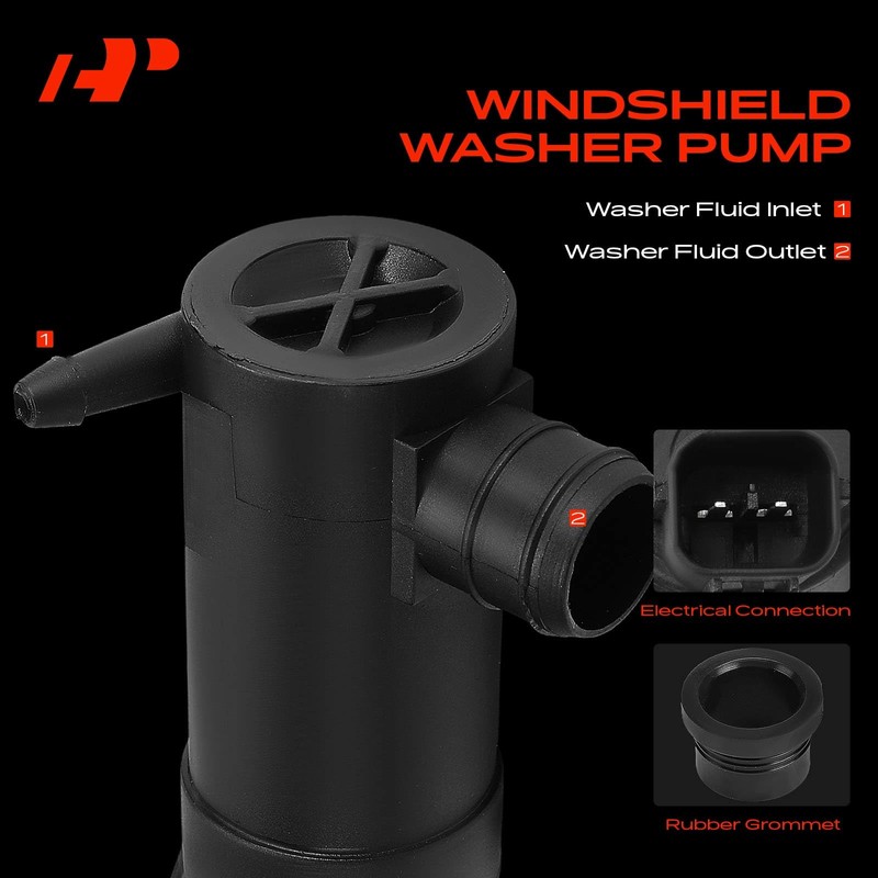 A-Premium Front Windshield Washer Pump Compatible with Subaru Forester 2010-2013,