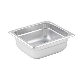 Winco 1/6 Size 2.5" Deep Metal Food Pan/Steam Table Pan, Anti-Jam, 23 Gauge
