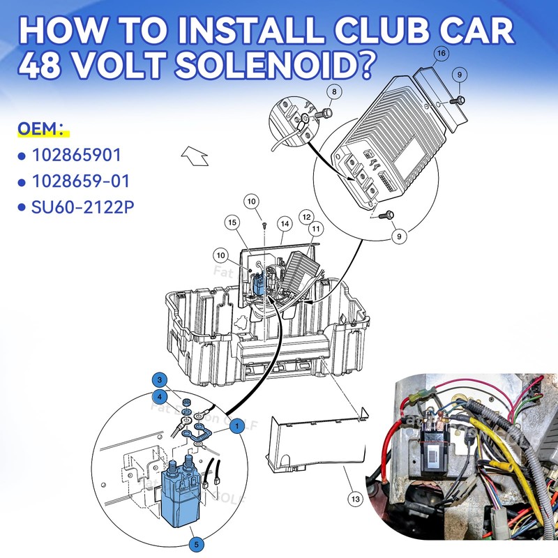 Panglong Club Car Solenoid 48 Volt, Albright 4 Terminal Club