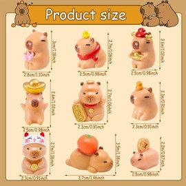 GVMJHYK 9Pcs Mini Capybara Figuren Kuchenaufsätze, Mini Capybara Figures Feengarten Dekoration für Kinder Geburtstag Baby Shower Party Kuchen Puppenhaus Desktop