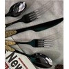 TWEE Black Gold Silverware Set for 4 Unique 18/10 Stainless