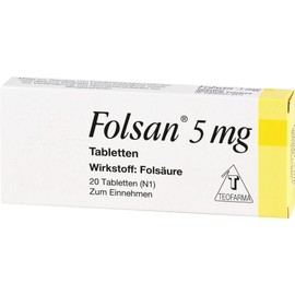 FOLSAN 5 mg tablets, pack of 20