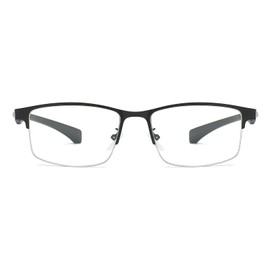 JOLLYNOVA Photochromic Progressive Reading Glasses Men,Half Rim TR90 Temples Blue Light Blocking Multifocus Computer Readers (Progressive/Variable Tinted Grey Color Lens, 2.5, Diopters)