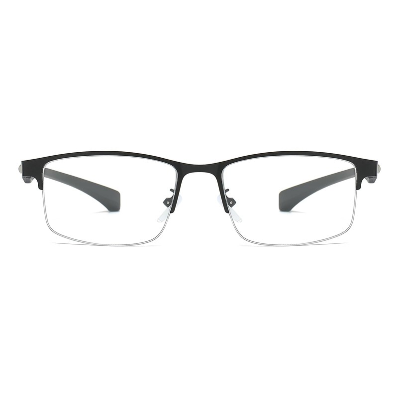 JOLLYNOVA Photochromic Progressive Reading Glasses Men,Half Rim TR90 Temples Blue