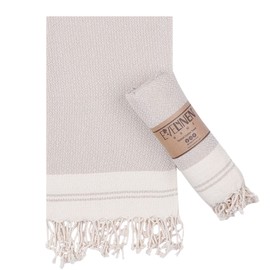 Evelynen Toallas de mano turcas | Toallas de mano 100% algodón para cuarto de baño, 40 x 100 cm, juego de 2 toallas de cocina decorativas, toalla turca prelavada para manos, cara, cabello, gimnasio, té, plato (beige)