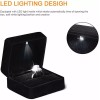 GBYAN Velvet Ring Box with LED Light Jewelry Display Gift