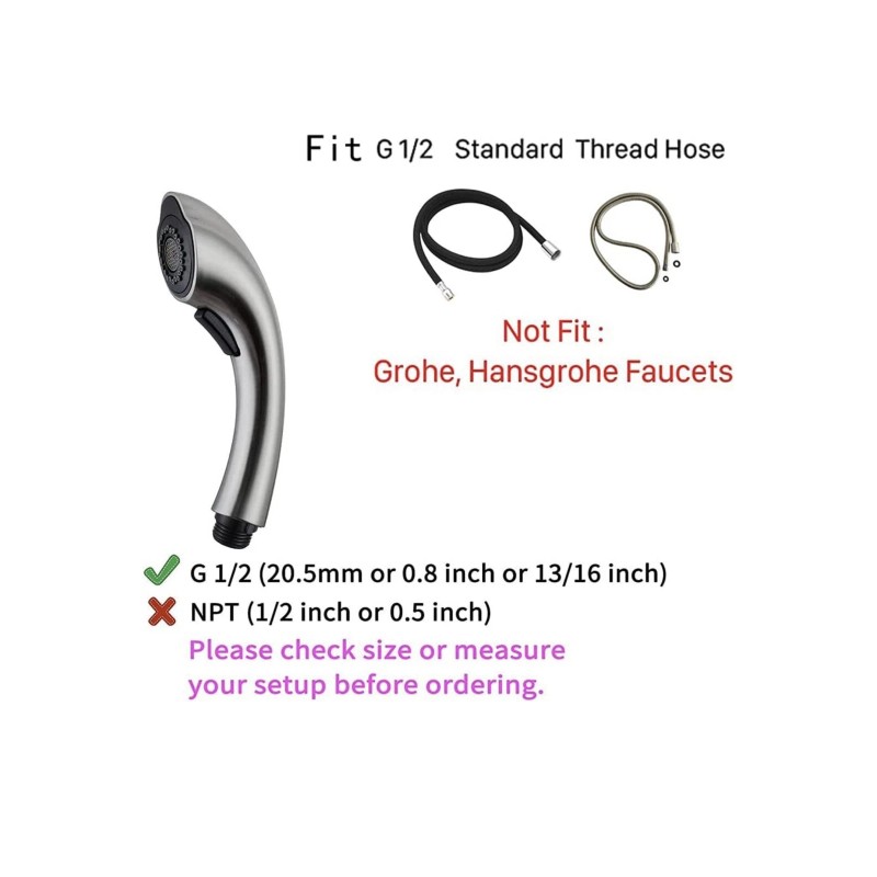 Faucet Fits Dura Faucet RV Kitchen Pull Out Sprayer Head