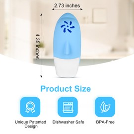 Asltw Upgrade Cute Fridge Deodorizer, Dolphin Fridge Cleaner, Freezer Odor Freshener, Add Baking Soda Reusable Fun Kitchen Gadgets (Blue)