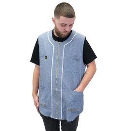 Generic Barber Vest Denim Barber Vest For Men King Midas (4XL), Blue