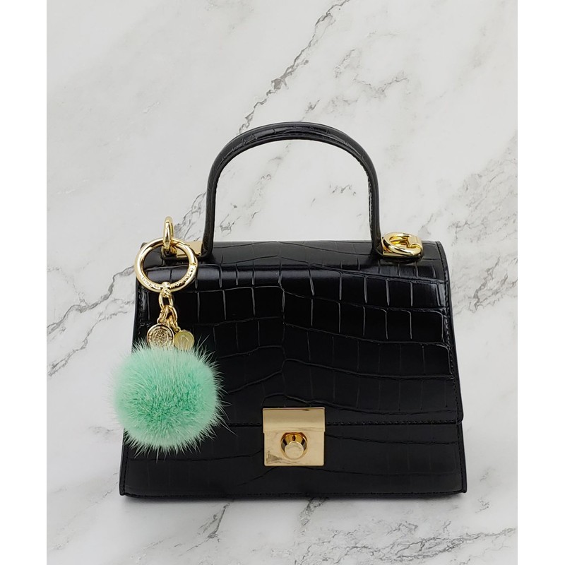 Maia Mya Mink Fur Keyring & Charm Decoration - Mint