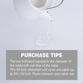 FOLINS&HOME - Mantel redondo blanco de 48 pulgadas, impermeable, resistente al agua, sin arrugas, mantel de tela de poliéster, a prueba de derrames, lavable para fiestas, camping, picnic, banquete, interior y exterior