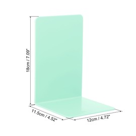 PATIKIL Acrylic Bookends, 6 Pack Plastic L-Shaped Book Ends for Shelves Desktop Bookshelf Magazine Organizer Stand Holder for Office Home Study Room, Green