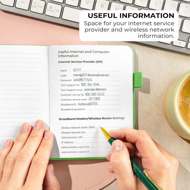 Clever Fox Password Book with Alphabetical tabs. Internet Address Organizer