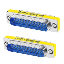LNHCAW db9 Connector Null Modem Adapter，25-Pin Serial vga Adapter RS232 db9 Gender Changer,for Computer and Industrial Device Data Transfer(M-M（2P-25 Pin）)