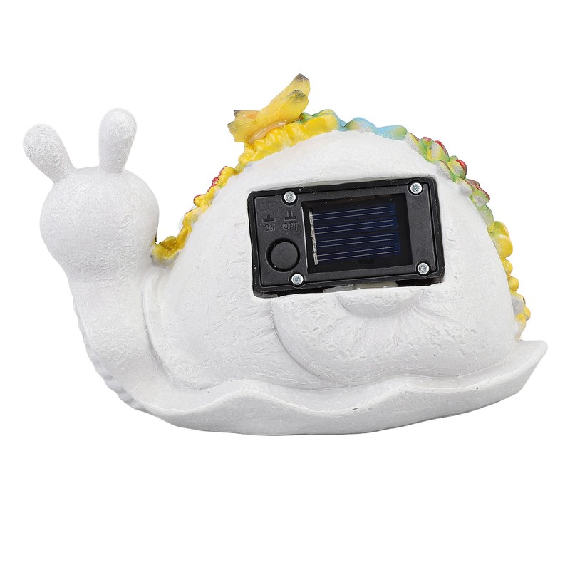 Solar Snail Statue Waterproof Cute Snail Figurine Succulents Garden Ornament