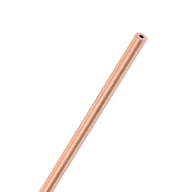 M METERXITY 1-Pack 300mm Copper Round Tube, 2mm OD 0.5mm Wall Thickness Copper Seamless Tubing for Construction/Machining/DIY Crafting, Metal Straight Pipe [0.08x0.02x12IN]